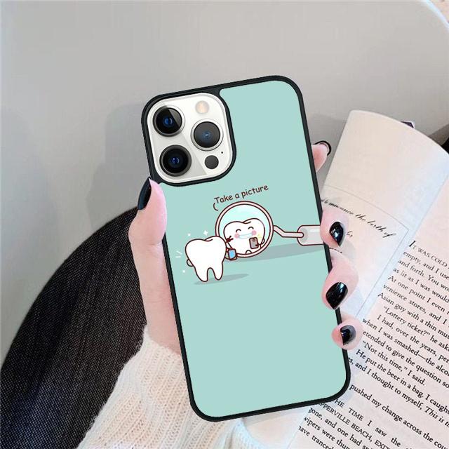 Anatomy Dental Crowned Tooth Crown Phone Case Cover For iPhone 17 Air 15 16 Pro Max 14 13 12 11 Pro Max Plus