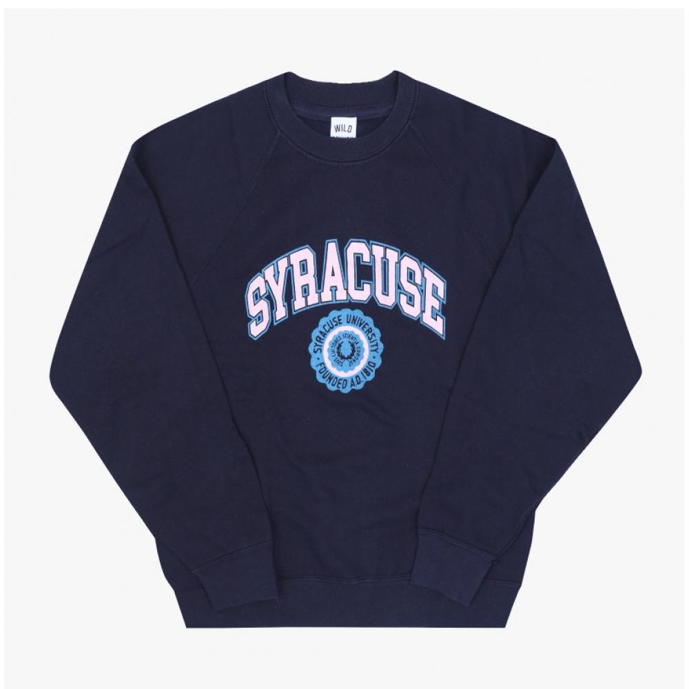 Wild Donkey Unisex Sweatshirt Deep Navy Syracuse Lettering Logo