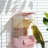 Transparent Rectangle Acryl Bird Feeder Hull Separation Anti-Splash Automatic Eco-Friendly Feeding Device for Parrots Birds