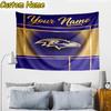 Custom Name football Ravens Logo Tapestry Room Decoration Wall Hanging for Living Room Bedroom, dormitory, Birthday and Christmas gifts