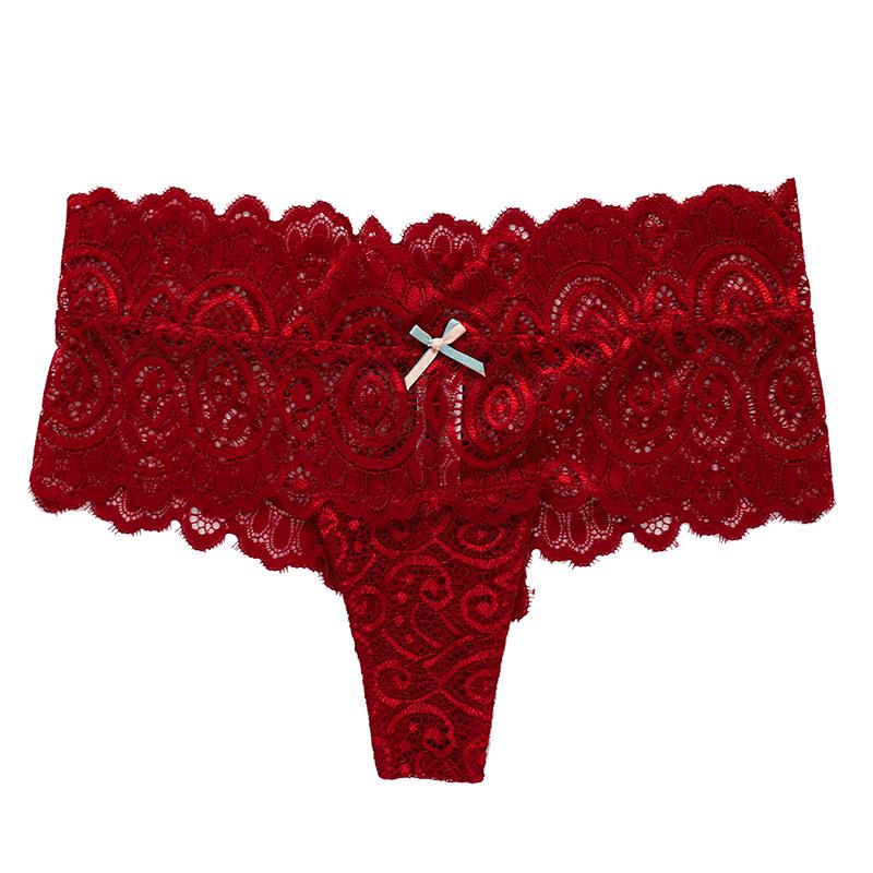 Women's Mid-Waist Sexy Thongs: Lace Trim Triangle Briefs & Boxer Shorts, Plus Size Available