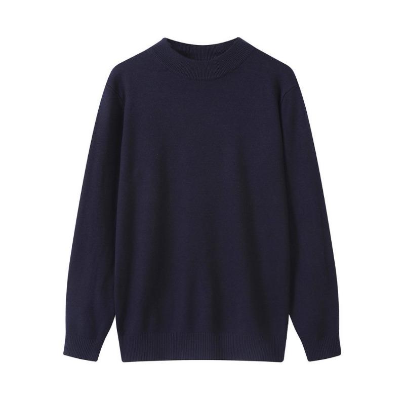 Autumn and winter new solid color simple round neck imitation cashmere sweater men's loose casual warm top women