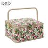 European Style Large Household Sewing Kit - Portable Fabric Storage Basket with DIY Supplies, Needle, and Thread.