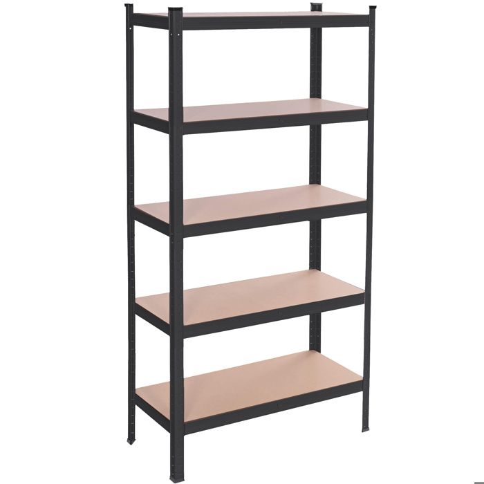 Étagère de cave - Springos® - Métal - Noir - 150 cm - 5 tablettes - Charge 675 kg