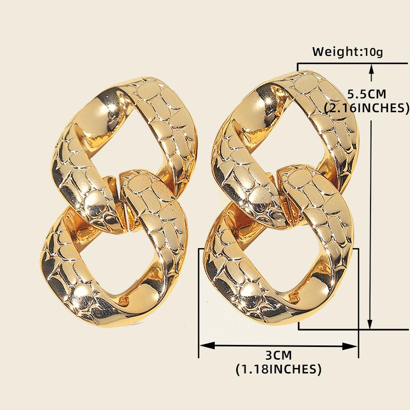 Retro Gold European & American Punk Style Women's Hoop Earrings