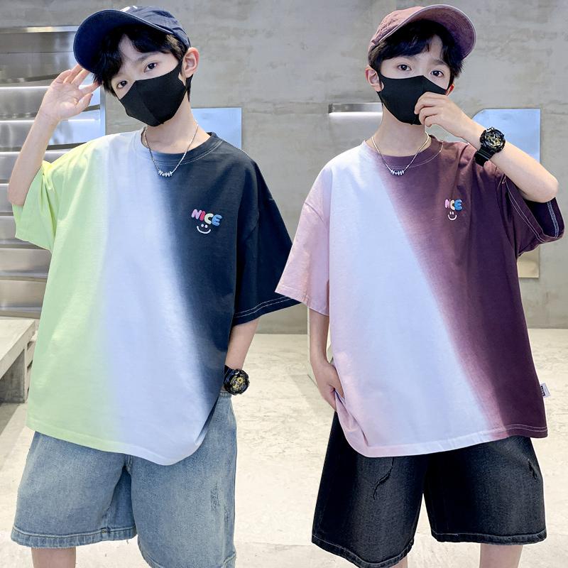 Children's clothing boys' summer T-shirt short sleeved 2026 new summer boys' big children's summer cool top trend