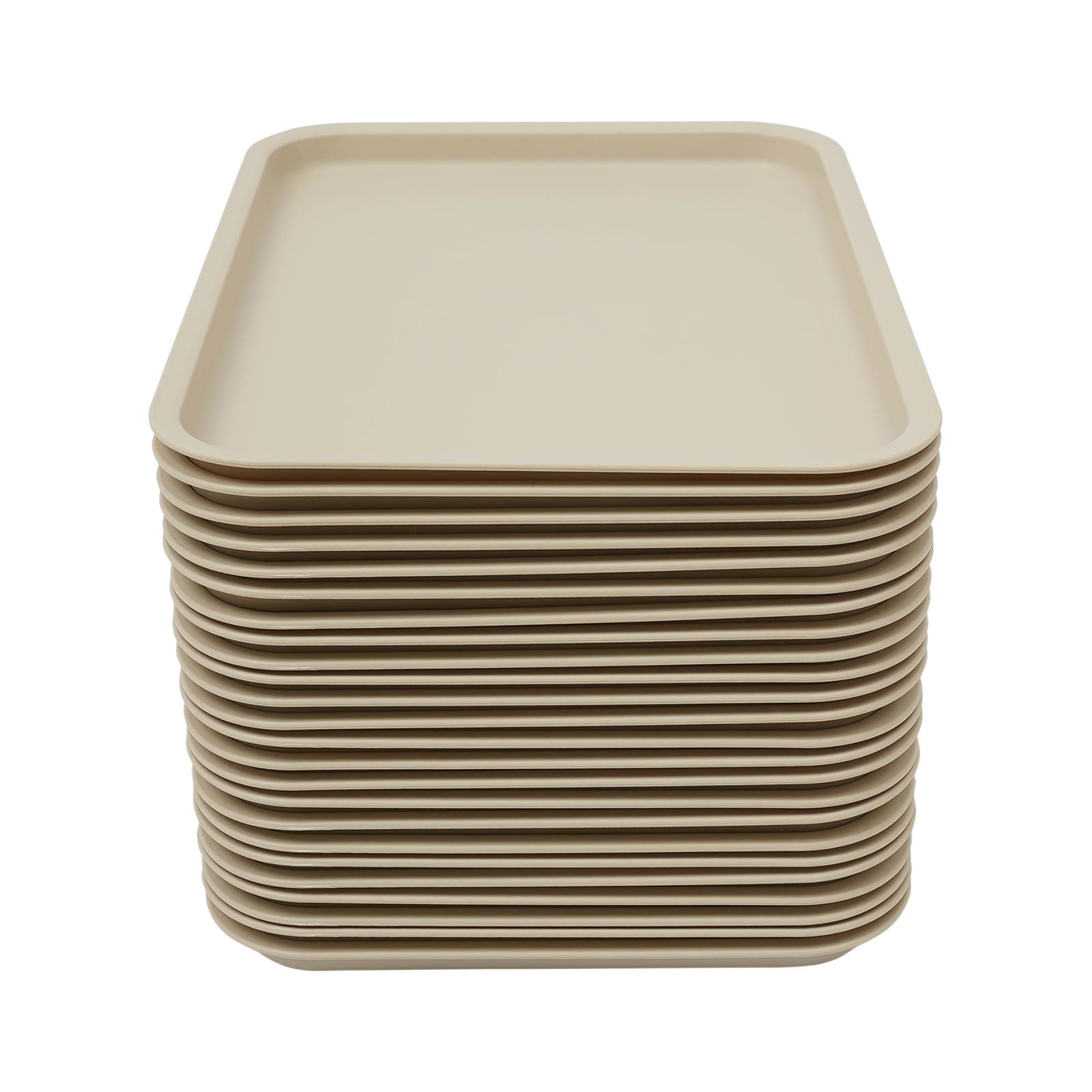 

24 Pcs Fast-Food Trays Cafeteria Tabletts Rectangle Serving Tray Stackable For Fast Food Restaurants, Cafeterias Kitchens хакі
