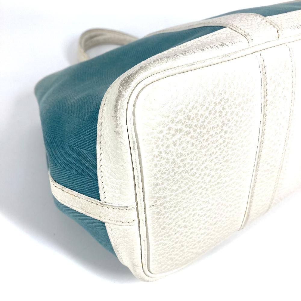 HERMES Garden Party TPM Hand Bag Tote Bag Toile Offishe/Leather blue/White