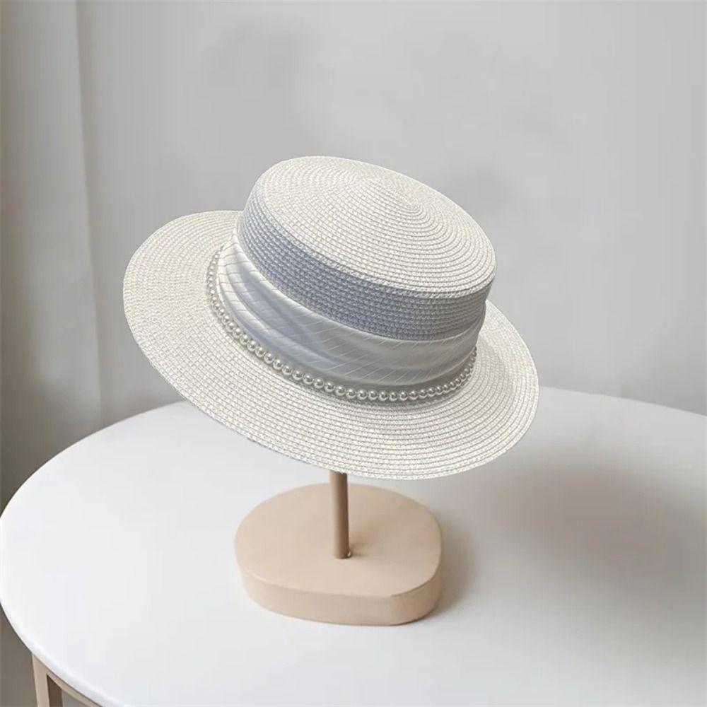 UV Protection Wide Brim Straw Hat Straw Weaving Women's Fisherman Hat Weave Bucket Hat  Beach