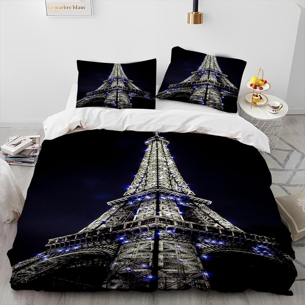 

Франция Париж Эйфелева башня романтический комплект постельного белья, пододеяльник, пододеяльник, наволочка, комплект постельного белья King Queen Size EU single(135x200cm)
