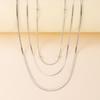Elegant Stainless Steel Round Bead Snake Bone Necklace - Versatile, Fashionable Layered Clavicle Chain for Women