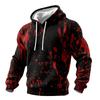 Men's Halloween Print Knit Hoodie Casual Long Sleeve Pullover