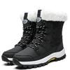 Winter large size snow boots women's outdoor travel thickened high top piled thickened cotton shoes medium boots