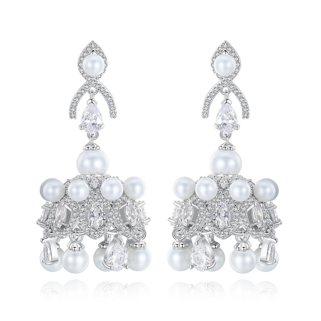 Fashionable Wind Chime Shaped Personalized Women's Earrings Tassel Zircon Earrings