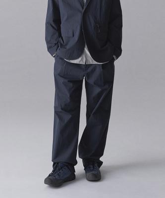 [City Leisure] Cn One-Pleat Wide Elastic Waist Pants [Navy]