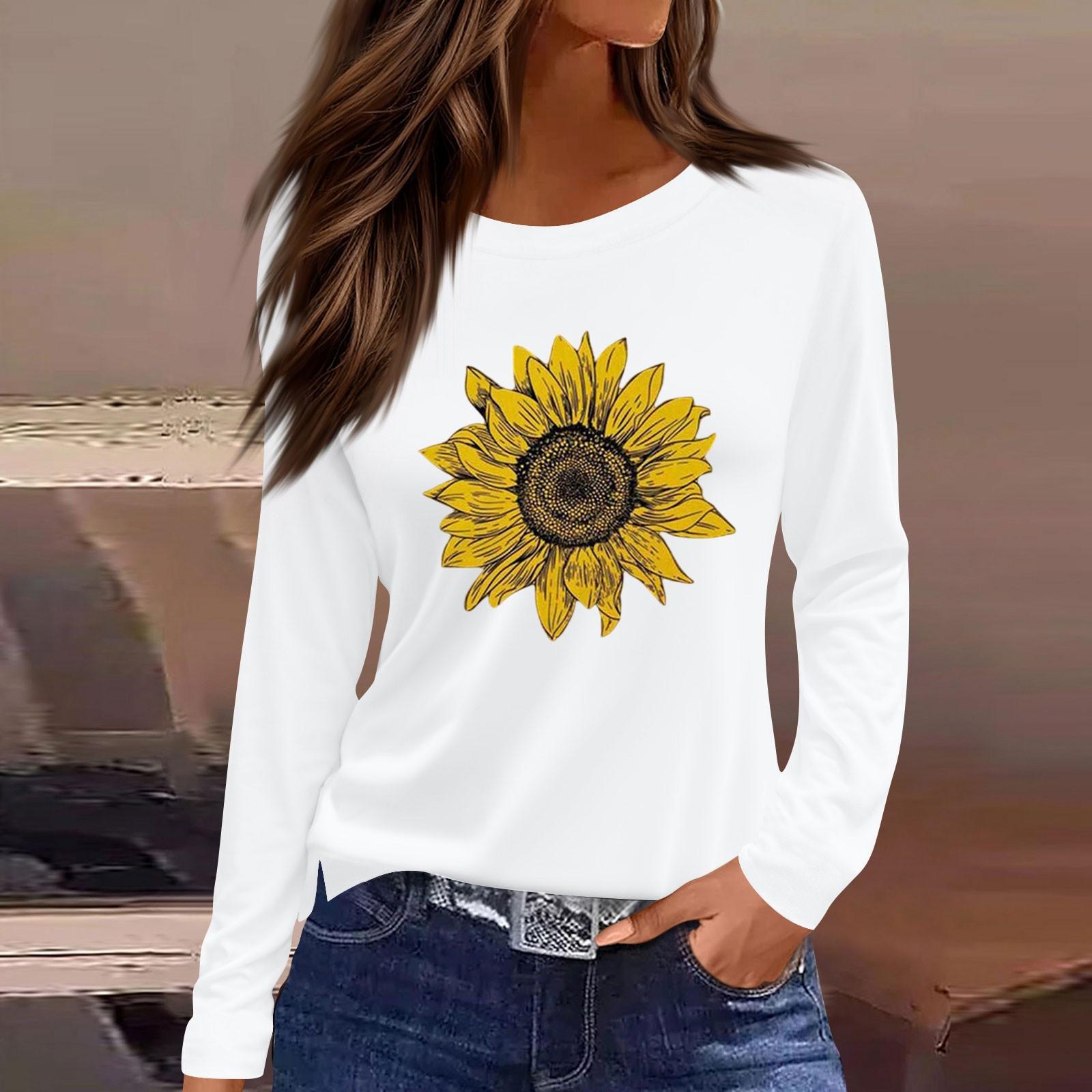 

Жіноча модна повсякденна блуза з довгим рукавом і круглим вирізом S білий