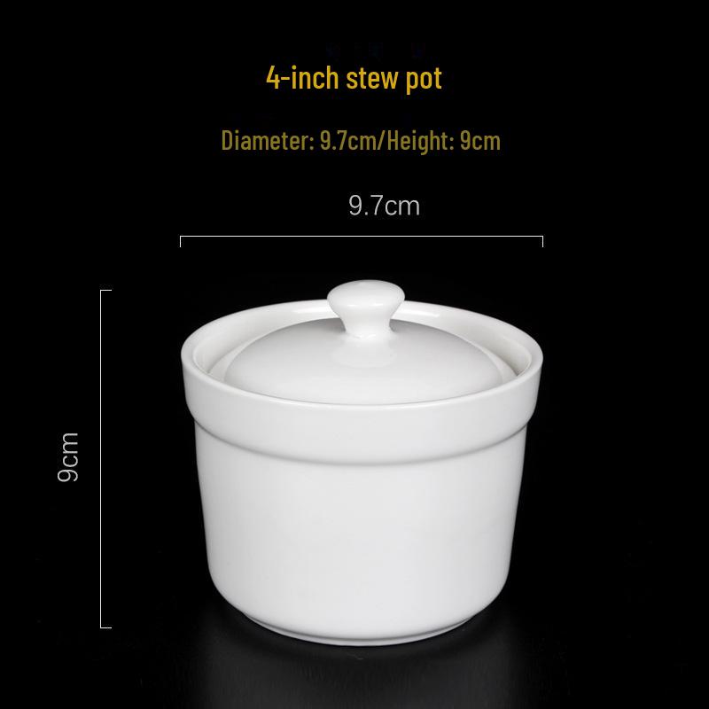 Jingdezhen White Porcelain Bowl Set - Includes Noodle and Soup Bowls with Chopsticks, Ideal for Home or Restaurant Dining