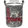 1pc Laundry Basket, London Street Style City Map Graphic Print Dirty Clothes Bin, Casual Home Organizer with Handles, Large Capacity Foldable Storage 