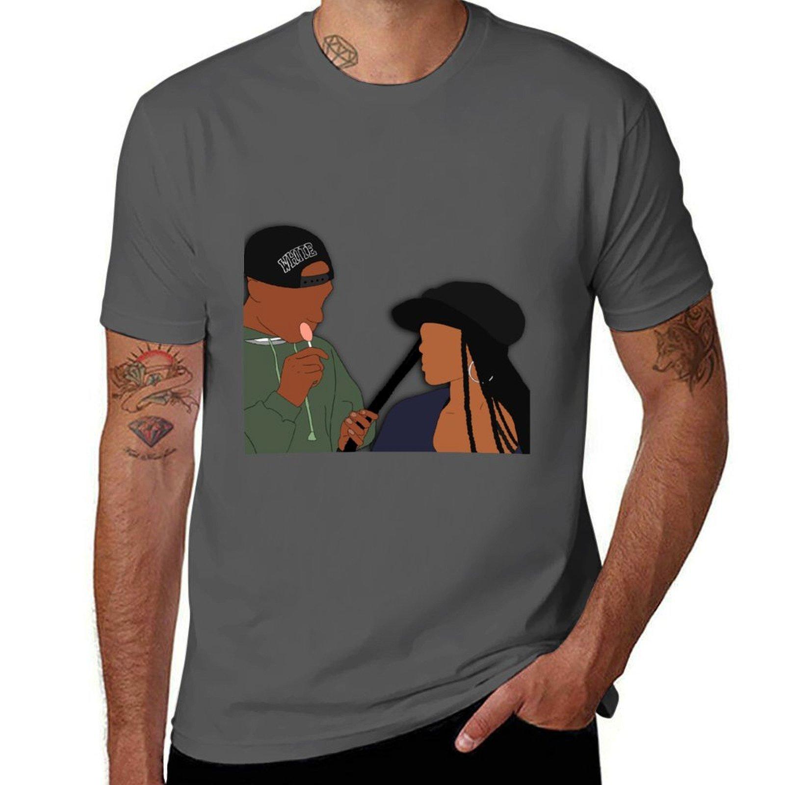 

Poetic Justice Fan Art Sticker TShirt Relaxed Fit Casual Short Sleeve Top 4XL