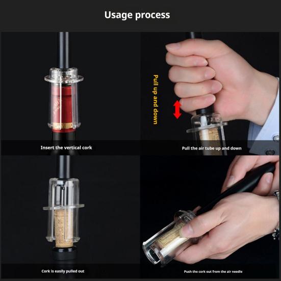 4Stk/Set Flaschenöffner 4-in-1 Luftpumpe Drucköffner Folienschneider Aufblasbarer Ausgießer Vakuumverschluss Weinzubehör