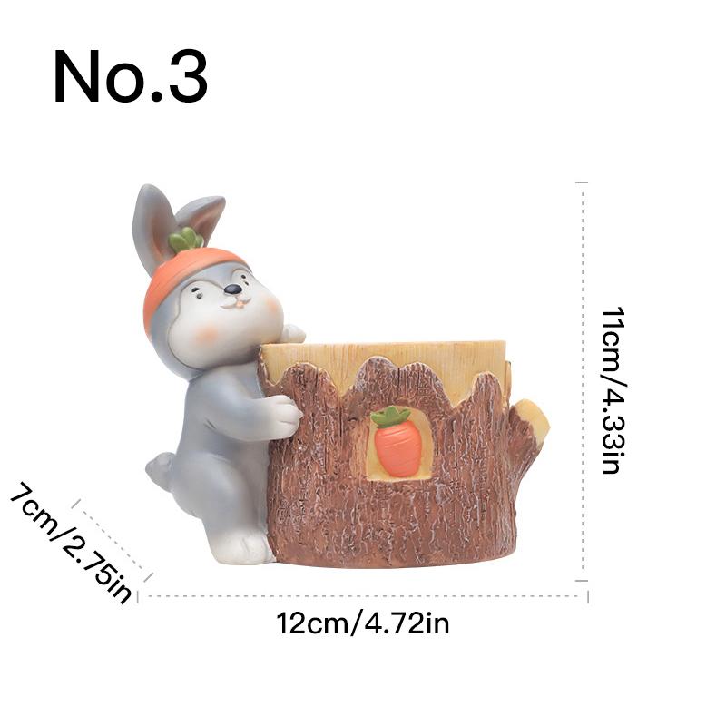 Cartoon Animal Flower Pot Resin Succulent Pot Planter Home Decor Garden Decoration Desktop Ornaments Bonsai Plant Pot