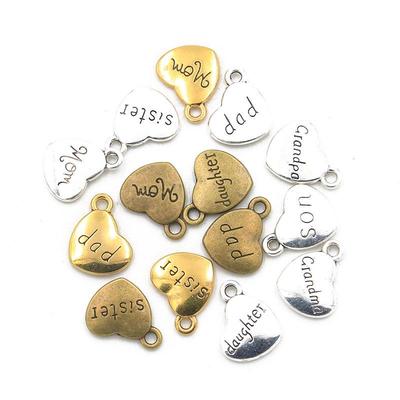 3-farbiger Zinklegierung Herz-Anhänger 14x18mm für Halsketten