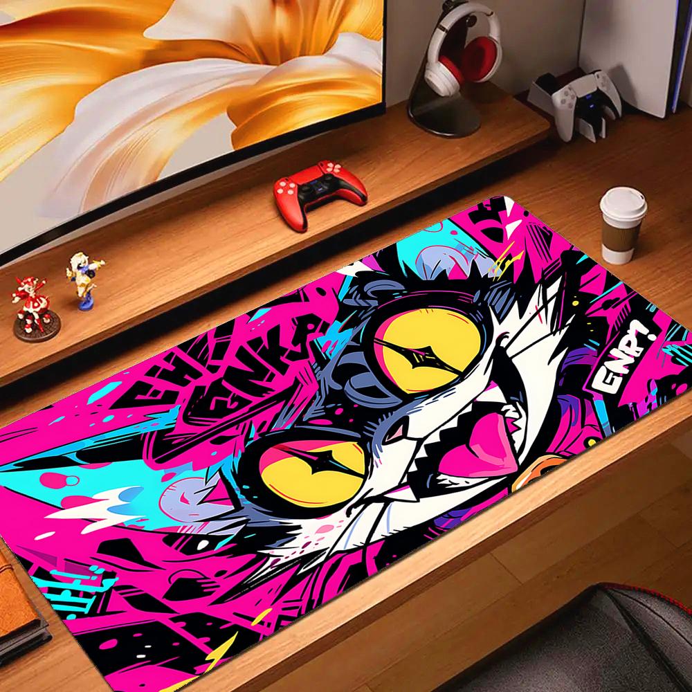 Gaming Mouse Pad Kawaii Punk Cat Large Gamer Mousepad Computer Desk Mat Mouse Mat Big Rubber Keyboard Pads Gaming Mats xcm