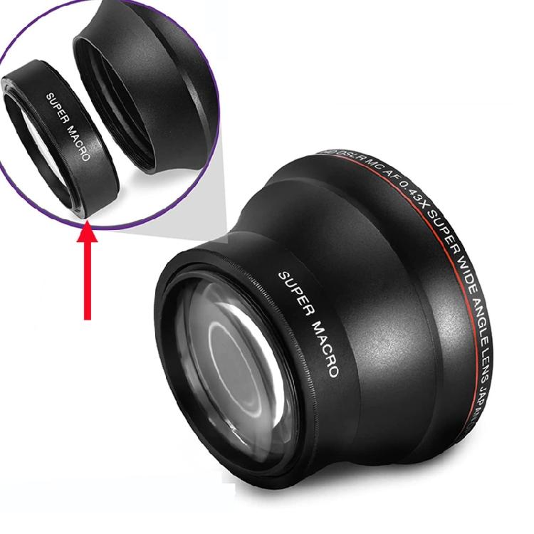 49/52/55/58mm Professional Wide Angle Lens Macro Portion 0.43x for Photography