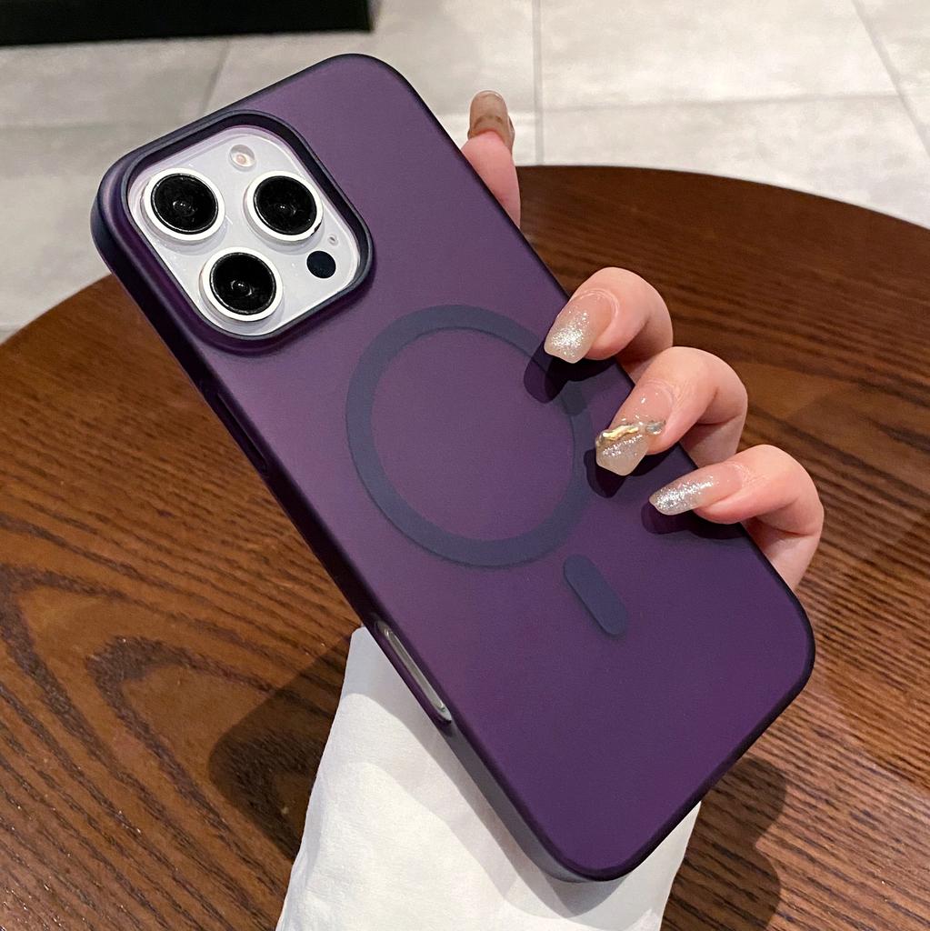 Matte Magnetic Wireless Charge Phone Case For iPhone 16 15 14 13 12 11 Pro Max Plus For Magsafe Shockproof Hard PC Clear Cover