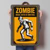 Zombie Warning Sign Tin Plaque Poster Customized Wall Art Retro Vintage Metal Signs for Man Cave Aesthetic Room Decor Men Home