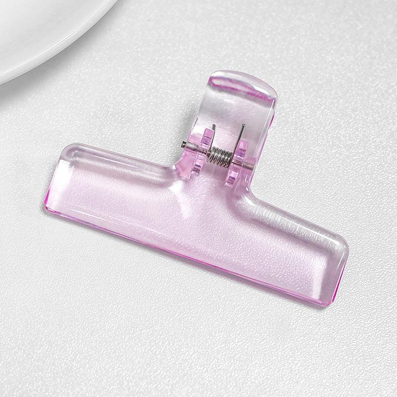 1pc Creative Simple Transparent Acrylic Clip Office Supplies Bill Folder Learn Stationery Long Tail Pocket Folder