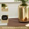 Metal Flower Vase Set of 2, Gold | Modern Metal Flower Vase In Gold –  Displays for Living Room – Great Wedding Gift (Set of 2)
