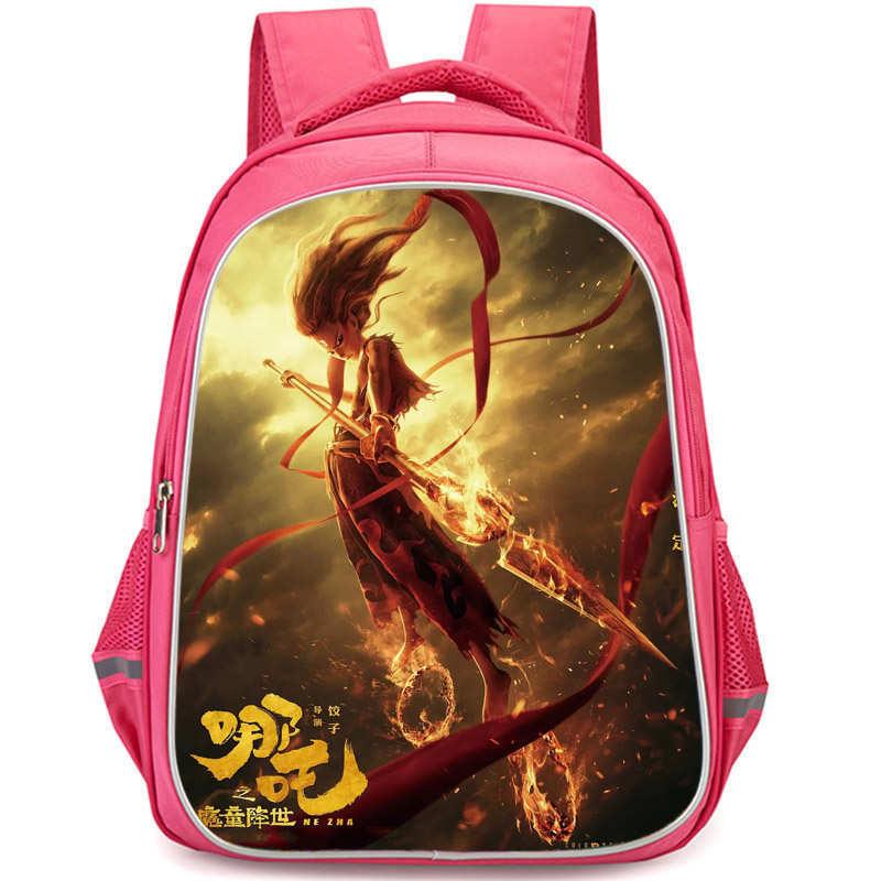 Nezha 2 Mo Tong Nao Hai Ao Bing Girls School Backpack Lightweight Oxford Bookbag Large Capacity For Elementary Students