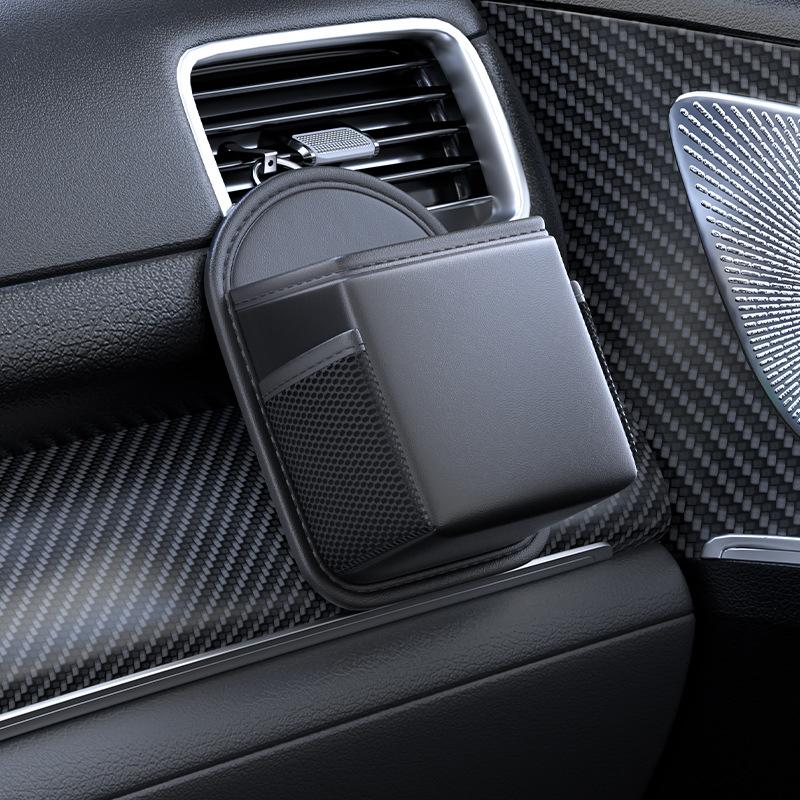 

Автомобильный держатель для телефона из искусственной кожи, крепление, подвесной органайзер для хранения на воздуховоде, автомобильная сумка для телефона, органайзер для ключей, очков, мелочей, аксессуары для поддержки