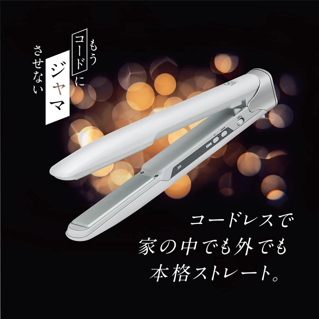 Vidal Sassoon Cordless Straight Hair 4 Temperature with Charging White Iron, Rechargeable, Settings, Stand, VSI-1090/WJ