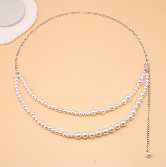 New pearl pendant decorative chain jewelry metal waist chain sexy body chain waist chain