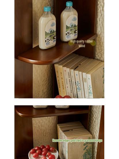 Chinese Solid Wood Corner Cabinet: Retro Bookcase & Sideboard Storage for Living Room