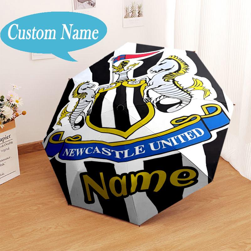 Custom Name Newcastle Crest Umbrella Folding Umbrella, Automatic Umbrella - 8-Frame for Travel, Casual Lightweight Personalized Gifts