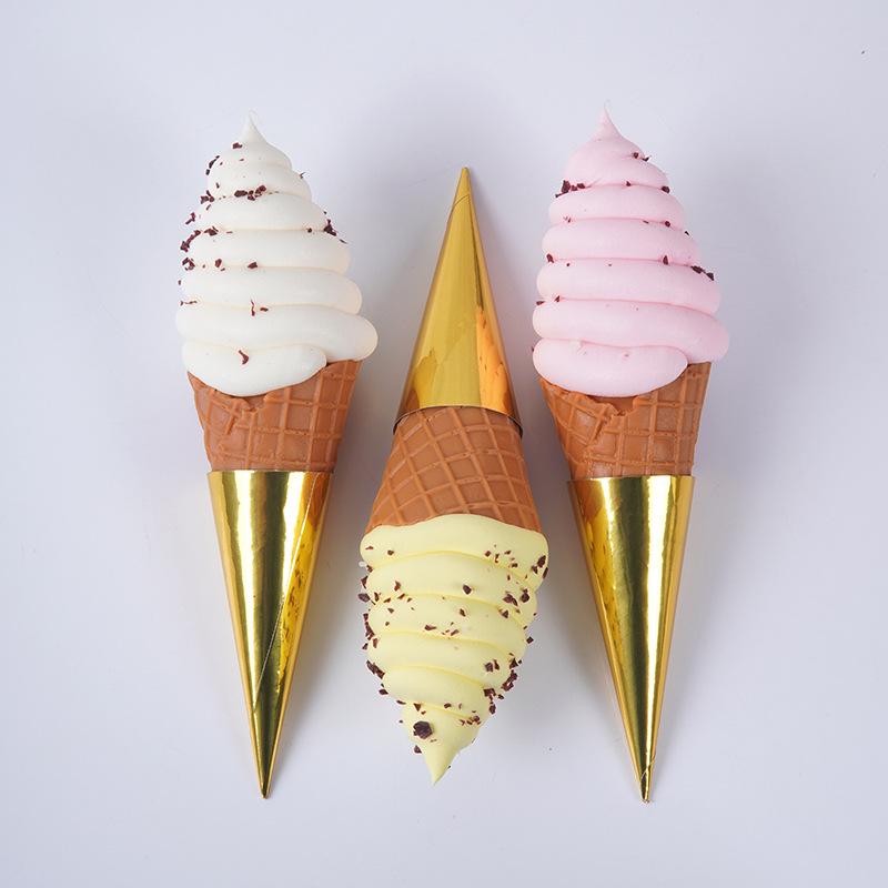 PVC Chocolate Chip Ice Cream Model 20CM - Large Fake Cone Display for Decoration and Photography