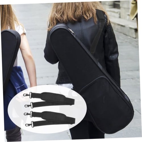Toyvian 2-Piece Violin Case Strap Belt Bag, Violin Backpack Strap Shoulder Pads for Violin Case Backpack Strap, Black Metal Chain