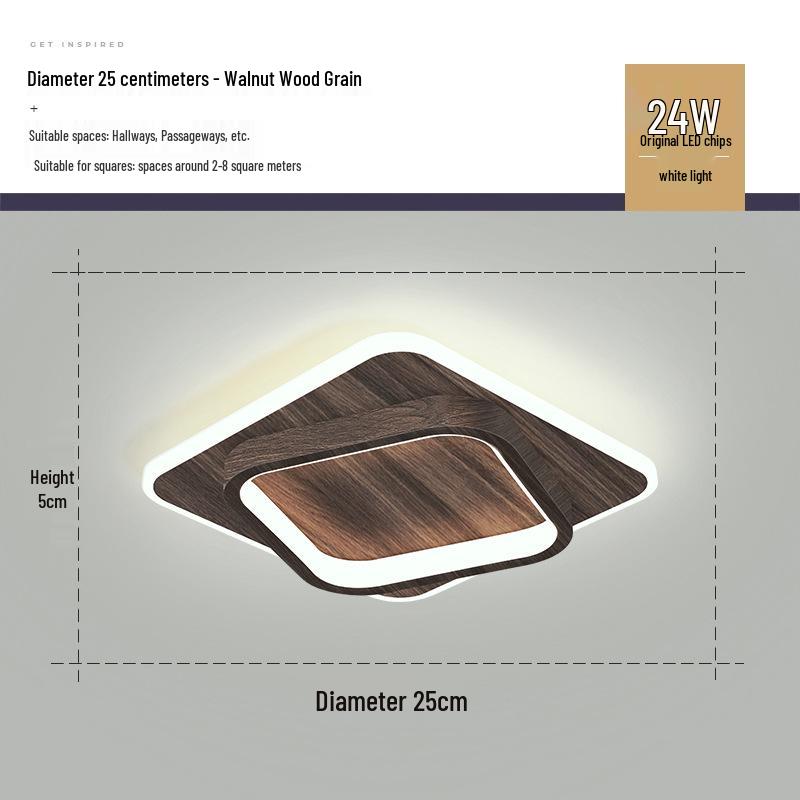Nordische minimalistische Deckenleuchte für Flure, Eingänge, Balkone und Garderoben - Schwarz-Weiß-Design.