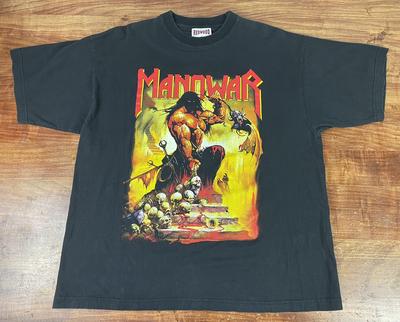 Vintage 90. léta MANOWAR AGONY&ECSTACY HEAVY METALOVÁ KAPELA COVER ART FANTASY tričko XL Unisex Tričko