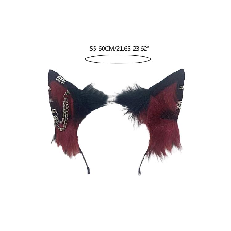 Realistic Plush Wolf Ear Headband Woman Girls Masquerade Photography Headband