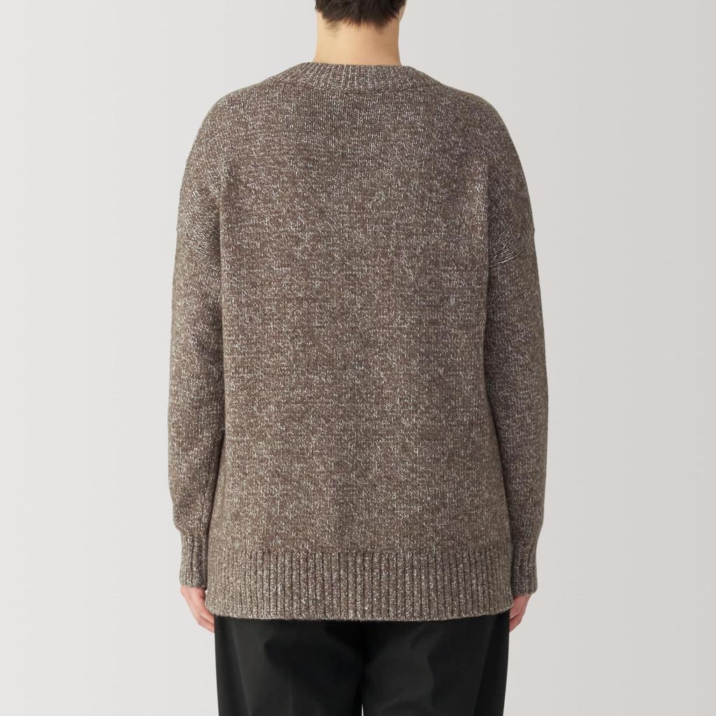 MUJI Yak Blend Dark Mocha Size Size S Women's V-Neck Sweater, Brown, BA1P9A4A, Women's