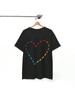 Colorful Line Hearts Creative Design T-Shirt Women Crewneck Cotton Short Sleeve Casual Summer Daily Life Printed Tee Tops