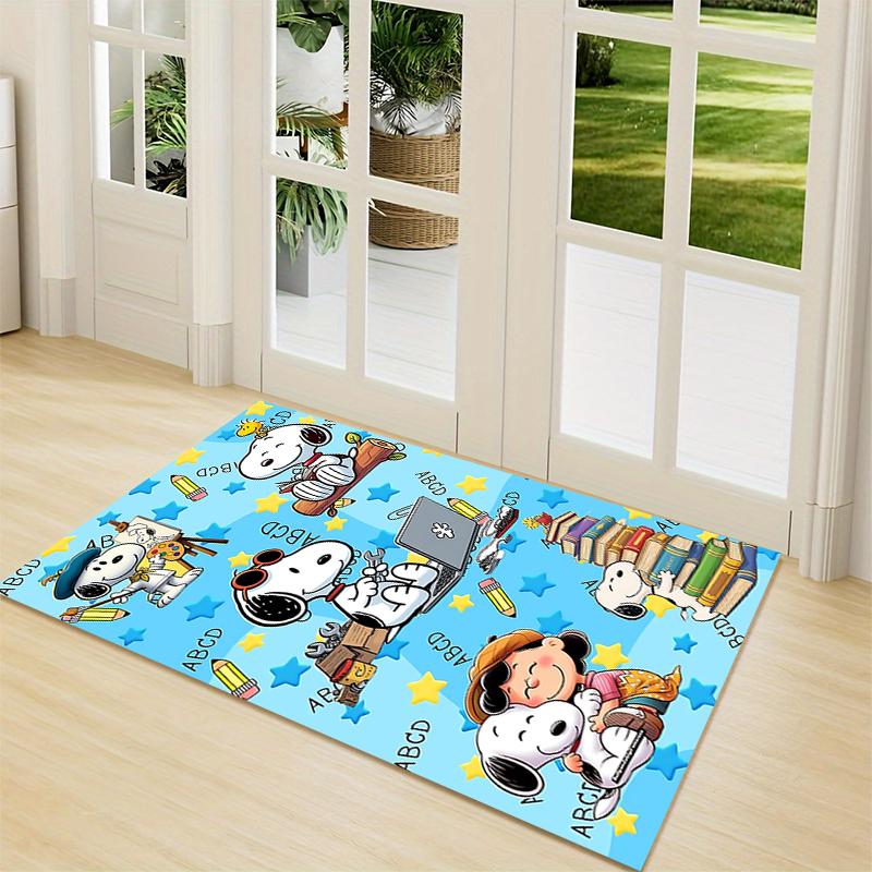 Snoopy'S Adventures Space Carpet Rug Soft Washable Anti Slip Home Living Room Sofa Mats Personalized Christmas Rug