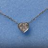 Used STAR JEWELRY Heart Necklace k18 WG 0.04ct