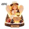 Rustic Christmas Wood Crafts Wooden Tabletop Ornament 2D Flat Santa Claus/Elk/Angel/Gingerbread Table Sign Angel Festive Figurines Holiday