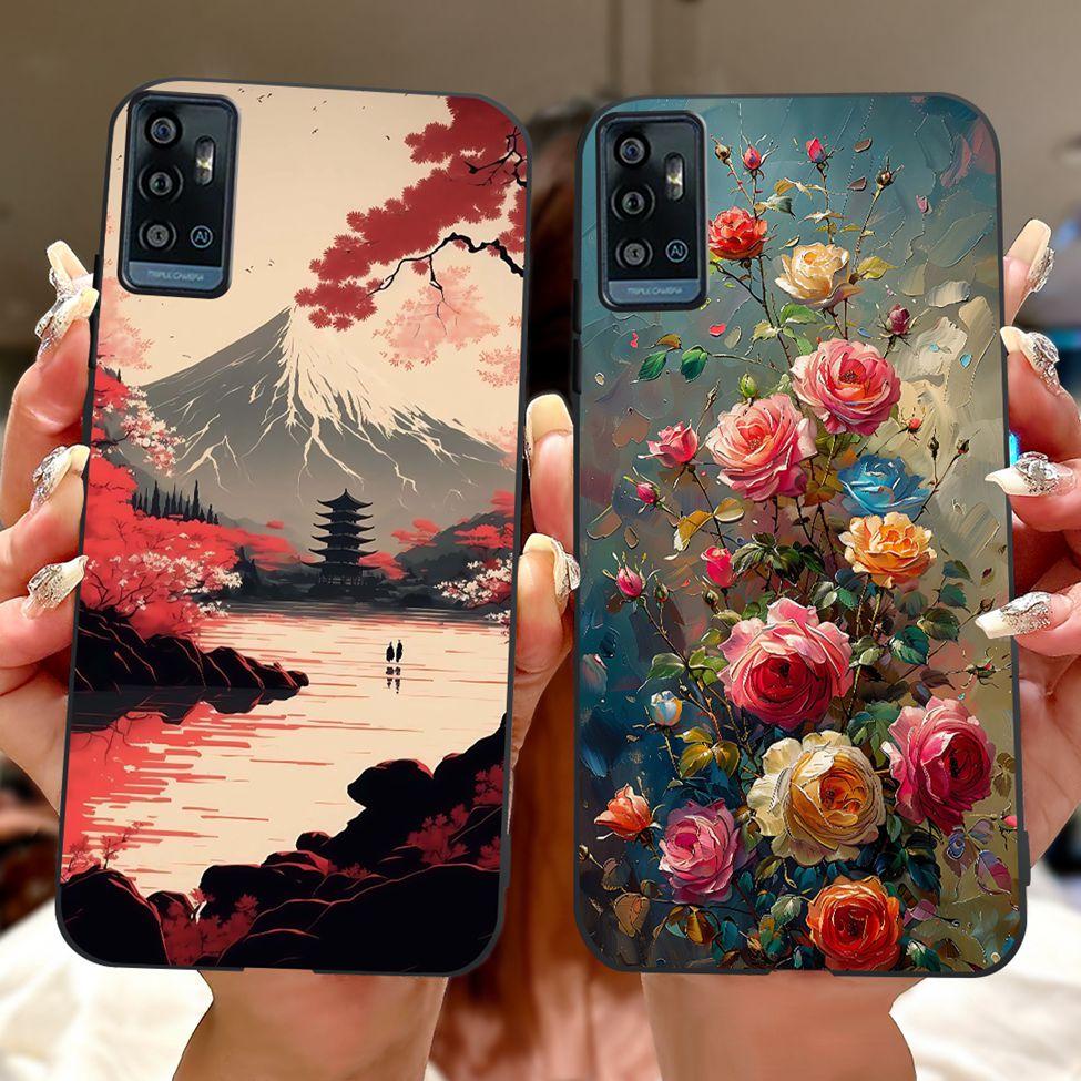 Für ZTE Blade A51 Hülle Für ZTE Blade A71 Case A7030 Luxus Schmetterling Liebe Süße Katze Cool Hübsch Löwe Bemalt Schwarzes Silikon