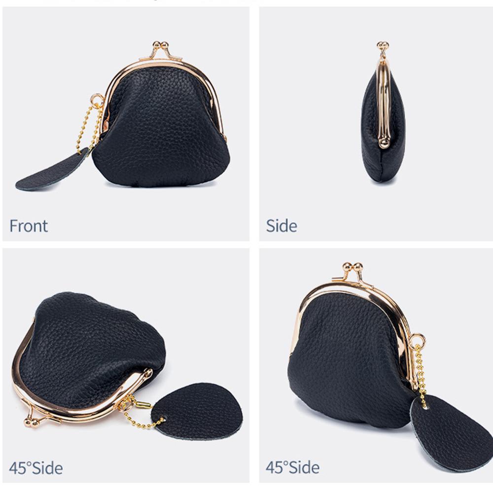 Retro Mini Lock Clip Coin Purse Daily Portable Cute Handheld Lipstick Storage Bag for Girls Kiss-lock Simple Key Bag Coin Pouch